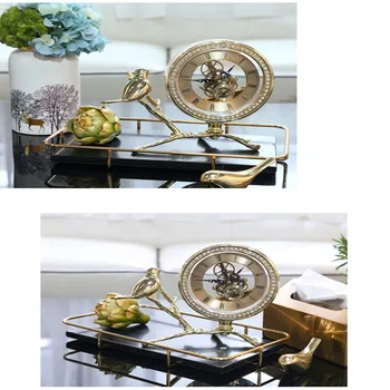 Reloj de mesa para la decoración del hogar,aves de metal vintage relojes de la nueva llegada
