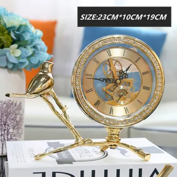 Reloj de mesa para la decoración del hogar,aves de metal vintage relojes de la nueva llegada