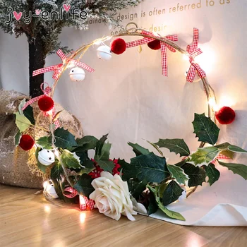 Corona de navidad Barries Conos Artificial de la Vid Colgantes Florales Follaje Guirnalda de Navidad Decoraciones para el Hogar Navidad Natal 2020