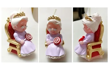 3D de silicona molde de la vela de Cumpleaños de edad de la reina de la longevidad de los padres de la abuela de boda de oro de la vela de moldes para decorar el pastel