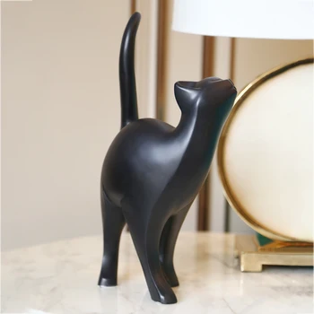 [MGT] Nórdicos gato de dibujos animados de la decoración mueble de TELEVISIÓN de la decoración de la pareja de la decoración creativa de la resina de regalo de artesanía de la joyería