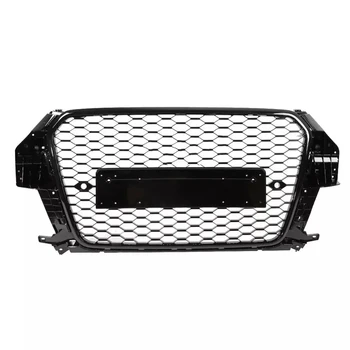 Para RSQ3 Estilo de la Parrilla Para el Audi Q3 8U estiramiento facial 2013-2018 ABS de color Negro Brillante, de nido de abeja Malla de las Carreras de la Parrilla del Parachoques Delantero de la Cubierta de la Campana