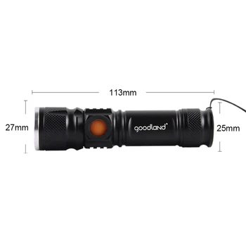 USB Linterna de LED Recargable 18650 linterna LED Mini Potente Linterna Táctica 3 Modos de Zoom Linternas para Bicicleta de Caza
