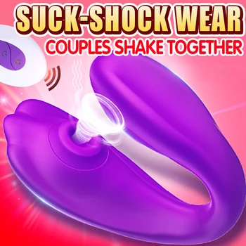 9COLORS Chupando Vagina Vibrador de 10 velocidades de Vibración Sexo Oral Succión Estimulador de Clítoris Par de Juguetes Sexuales para la Mujer Adulta
