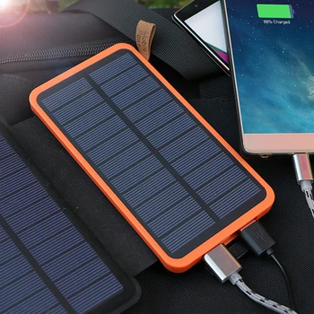 8000mAh Solar, Banco de la Energía Solar Plegable Cargador Externo de la Batería de Copia de seguridad Pack Para los teléfonos Móviles Inteligentes Para el iPhone powerbank