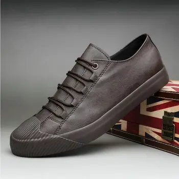 Otoño Masculino Calzado para Hombre zapatos de Diseñador de Formadores de Baja de cuero de los Hombres de negro Casual de la zapatilla de deporte de los Zapatos A22-14