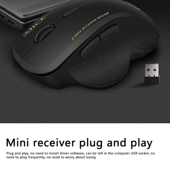 IMICE G6 2.4 GHz Ratón Inalámbrico de 1600 DPI Ajustable Ergonómica Vertical Ratones Óptico 6 Botones Gaming Mouse Óptico Ajustable