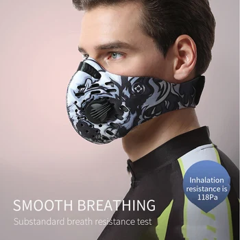 5Pcs Transpirable Deporte de la Máscara de la Cara Con 10 Pcs Filtros de Carbón Activado Anti-contaminación carrera, Ciclismo de Protección Fface Máscara de la Mascarada
