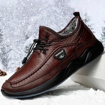 2020 Otoño Invierno Nuevos Hombres de los Zapatos de Ligero Color Sólido de la Felpa Cálida Hombres Zapatos Casual al aire libre de Tobillo Clásico Deportivo de los Machos Zapatos