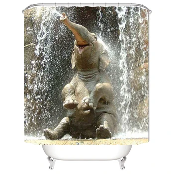 1PC 3D Elefante de Agua Cortina de Ducha de Productos para el Baño Impermeable Mildewproof las Cortinas de la Ducha del cuarto de Baño Cortina de Mayorista