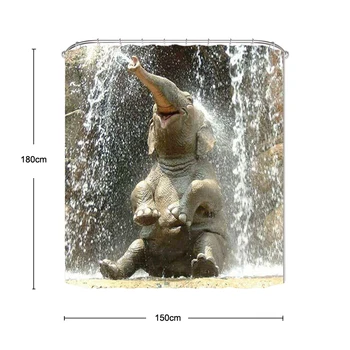1PC 3D Elefante de Agua Cortina de Ducha de Productos para el Baño Impermeable Mildewproof las Cortinas de la Ducha del cuarto de Baño Cortina de Mayorista