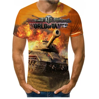World of Tanks y otros juegos de la impresión en 3D de la moda de los hombres y de las mujeres de manga corta T-shirts, materiales blandos, al aire libre, casual loos