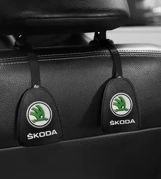 Asiento de coche del Reposacabezas de la Percha para Skodas Logotipo Rápido Yeti GreenLine Octavia Cómic Kodiak GT A5 A7 Fabia Excelente Auto Accesorios del Asiento