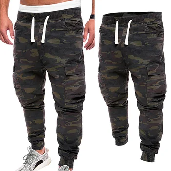 Plus Tamaño 4XL Hombres de Camuflaje Militar de Impresión Pantalones Multi Bolsillos de Carga Jog Pantalones de Sportswear Carga Deportivos de Macho