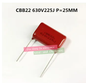 50pcs 225J 630V 2.2 uF P=25mm CBB condensadores.