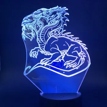 Dragón chino de la Forma LED de Luz en 3D a Casa Habitación Decorativa Lámpara de Noche 3D Acrílico lámpara de Mesa, Lámpara de la Mesilla de Juguetes Regalos
