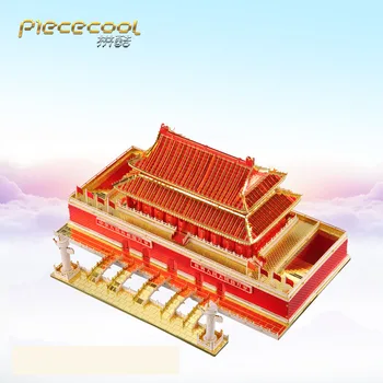 Piececool Tian'anmen Tribuna de Metales 3d Rompecabezas de DIY Ensamble de la Construcción de modelos de Kits de Corte por Láser de Rompecabezas Juguetes P136-GRW