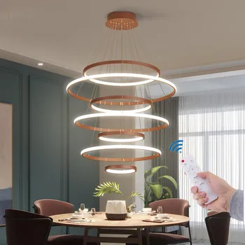 Lámpara de araña de estilo Moderno minimalista duplex piso de la sala de moda de la atmósfera Nórdica sala de estar de la lámpara villa escalera de caracol largo colgando