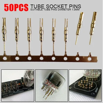50pcs/set Duradera Tubo de Pines Nixie/variador de frecuencia, Conservas de Tubo de Latón de las patas del Zócalo 1.0 mm Chapado en Oro EN-12-18-8 QS30-1