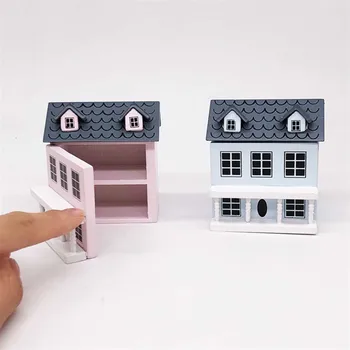 Miniatura casa de Muñecas Mini de Madera de Villa el Modelo de Juguetes para Niños de Navidad de Navidad de Regalo de Cumpleaños