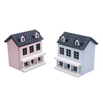 Miniatura casa de Muñecas Mini de Madera de Villa el Modelo de Juguetes para Niños de Navidad de Navidad de Regalo de Cumpleaños