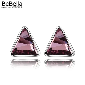 BeBella de moda triángulo de cristal aretes con Cristales de Swarovski de moda de la joyería para mujer chica regalo de Navidad
