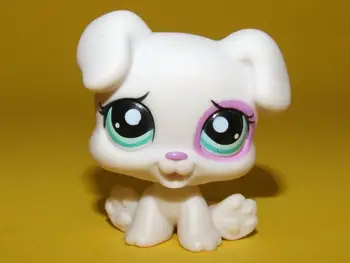 LPS GATO de la tienda de animales lindos juguetes Blanco Rosa Bebé Boxer Cachorro de Perro #1534