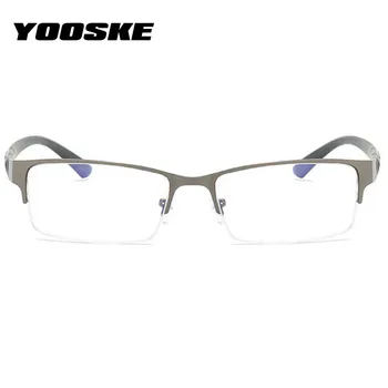 YOOSKE Anti Luz Azul Terminó la Miopía Gafas de las Mujeres de los Hombres de Metal Mitad de la imagen Corto de Vista, Gafas de -0.5 -1 -1.5 -2 -2.5 -3 -3.5 -4.0