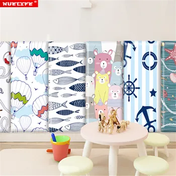 3d pegatinas de pared dibujos animados de los niños de la sala de anti-colisión suave etiquetas engomadas de la pared de dormitorio de kindergarten de la cabecera de la falda de tatami pegatinas de pared