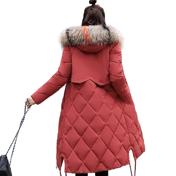 Brieuces 2019 invierno de las mujeres abrigo con capucha cuello de piel espesar cálida chaqueta larga mujer más el tamaño de ropa de abrigo parka chaqueta de las señoras