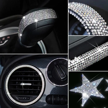 De Automóviles de BRICOLAJE de Diamante de Cristal de diamante de imitación de la etiqueta Engomada de la Hoja de Diamante Auto-Adhesivo de los Accesorios del Coche
