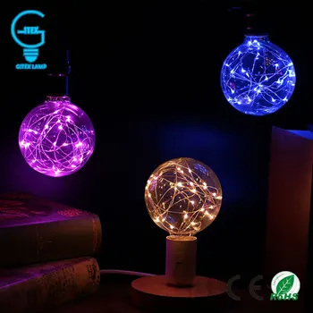 220V Diseño Vintage de Hadas Bombilla LED E27 85V-265V G95 RGB Cadena de luz Filamento de la Lámpara Para la Decoración de Navidad de la Boda de iluminación