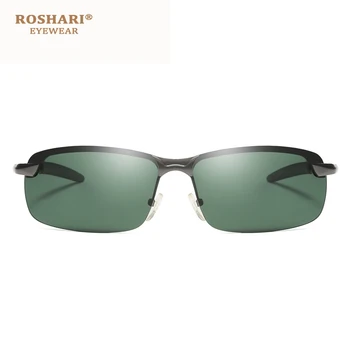 RoShari gafas de sol de los hombres polarizada Clásico Diseñador Espejo Anti-reflejos de la Conducción de automóviles de gafas de sol de los hombres gafas de sol de los hombres A63
