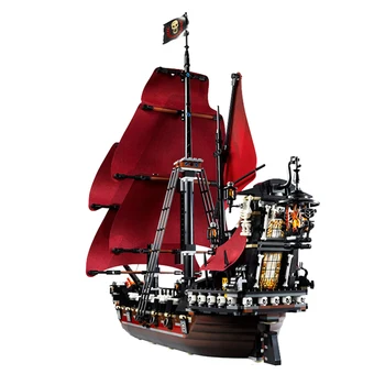 Nueva 39008 Piratas de la serie El Queen Annes Revenge modelo de Construcción de Bloques 4195 clásico Barco Pirata de los Juguetes para los niños