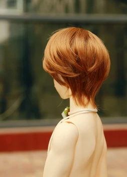 BJD muñeca de color marrón-dorado cabello pelucas para 1/3 BJD DD SD de Alta temperatura alambre corto pelucas de pelo de la muñeca accesorios