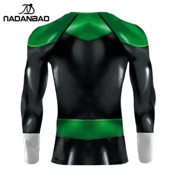 Nadanbao de DC Comics de Linterna Verde Superhéroe Masculino Camiseta de secado Rápido de Culturismo Mejores Cosplay de la Aptitud de la Yoga de Camisetas de