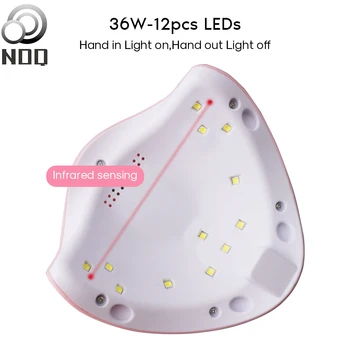 NOQ Mini5B Portátil Lámpara UV Para Uñas Secador de 12Pcs Led de Uñas de la Máquina LED del Clavo de la Lámpara Para la Manicura de Secado de Gel polaco de la Pantalla LCD
