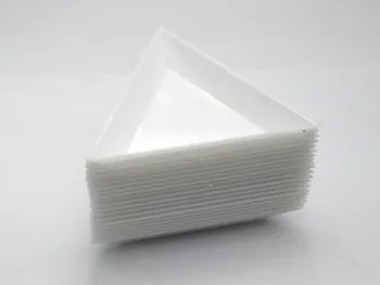 20 de Plástico Blanco Triangular Perlas de la Clasificación de las Bandejas de 75mm Para las Manualidades