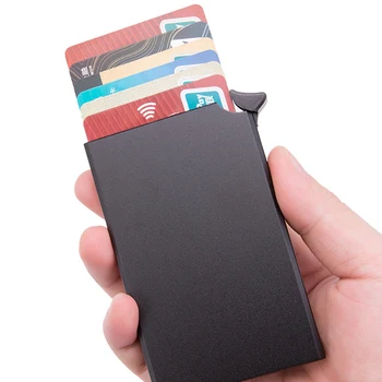 ZOVYVOL RFID Anti-robo Smart Wallet Delgada Tarjeta de IDENTIFICACIÓN de Caso Unisex Automáticamente Metal Sólido Banco de Crédito Titular de la Tarjeta de Negocios Mini