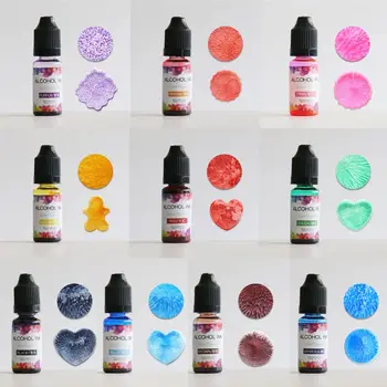 Nuevo 24 Colores 10ML de Arte de la Tinta de Alcohol de Resina, Pigmento Kit de Resina Líquida Colorante de la Tinta del Tinte de Difusión de los rayos UV de la Resina Epoxi para la Fabricación de Joyas