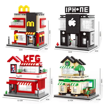 Mini Ladrillo Balody Cuadra de Teléfono cafetería de Comida Rápida de la Tienda de BRICOLAJE de dibujos animados de Construcción de Juguetes Para Niños sin caja