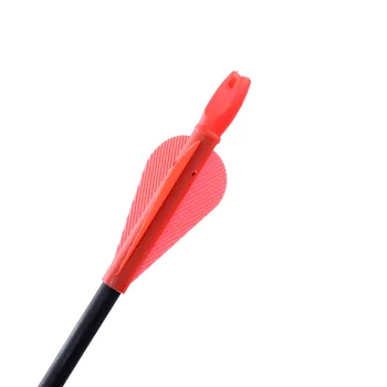 30pcs Rojo Conjunta de Flecha Nock Y Plumas de Un Conjunto De Eje de la IDENTIFICACIÓN de 8.0 MM de Fibra de vidrio Flecha de Ballesta de Caza de tiro con arco Tiro