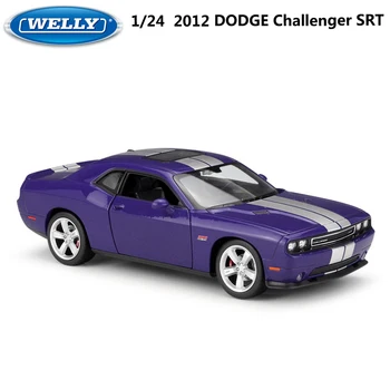 WELLY Fundido Escala 1:24 de 2012 DODGE Challenger SRT Modelo de Simulador de Coches de Vehículos de Juguete de Metal de Aleación de Coche de Juguete Para Niño de Regalo de Colección