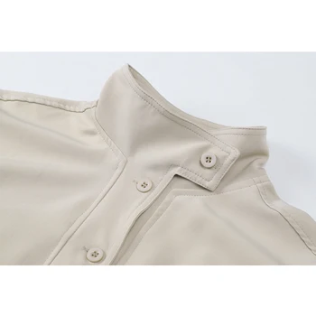 Mujer De La Moda Blusa De Primavera 2021 Coreano Cuello Botón Jersey Camisa De Señora Bolsillo De Manga Larga Sólido Elegante Suelto Blusas Top