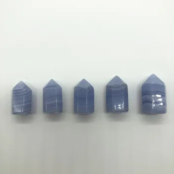 Natural de color Azul Ágata de Encaje de Cristal de Cuarzo Punto Único Terminada la Torre de Chakra Curativo de la piedra preciosa Decoración del Hogar, de Regalo 1pc