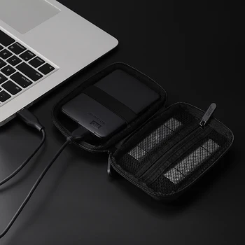 BUBM Anti-golpes para Llevar de Viaje Protector de caja de Almacenamiento de la Bolsa de 2,5 Pulgadas Portátil de Disco Duro Externo HDD Cable USB Flash Drive