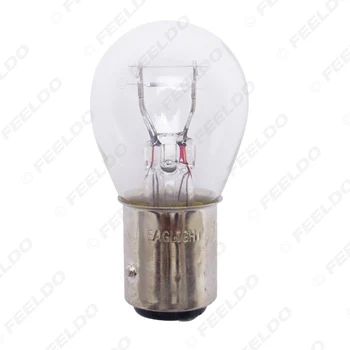 FEELDO 10pcs DC12V Coche BAZ15D/P21W/4W/1122 de Vidrio Transparente de la Lámpara del Freno de la Cola de la Bombilla Indicadora del Coche Lámpara de Halógeno de #HQ4276