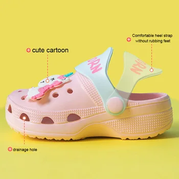 Zapatillas de niños de dibujos animados Lindo Bebé Agujero Sandalias Cómodo Suave infantil jardín de Zapatos de Verano de Niñas y Niños zapatillas
