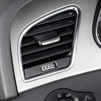 Salpicadero del coche del Lado de la salida de Aire Perilla de la Decoración del Marco de Cubierta de la Toma de Aire del Recorte de 2 piezas Para Audi A4 B8 2009-16 A5 Interior de Accesorios de Automóviles