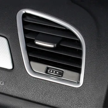 Salpicadero del coche del Lado de la salida de Aire Perilla de la Decoración del Marco de Cubierta de la Toma de Aire del Recorte de 2 piezas Para Audi A4 B8 2009-16 A5 Interior de Accesorios de Automóviles
